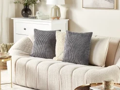 Tekstiilit<Beliani Koristetyyny Samettinen 2Kpl 45 X 45 Cm Harmaa Aspidistra