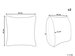 Fashion Beliani Koristetyyny Samettinen 2Kpl 45 X 45 Cm Vihrea Pinus