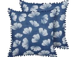 Best Sale Beliani Koristetyyny Sininen/Valkoinen 45 X 45 Cm 2 Kpl Dandelion