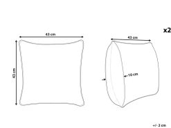 Store Beliani Koristetyyny Tekoturkis Hiekanruskea 43 X 43 Cm 2 Kpl Purslane