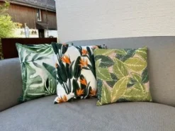 Best Sale Beliani Koristetyyny Ulkokayttoon 2Kpl Setti 45 X 45 Cm Lehtikuviolla Pavelli