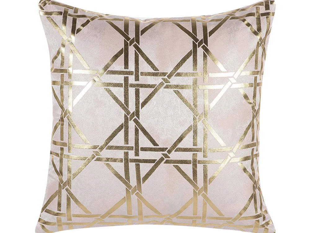 Sale Beliani Koristetyyny Vaaleanpunainen/Kulta 45 X 45 Cm 2 Kpl Cassia