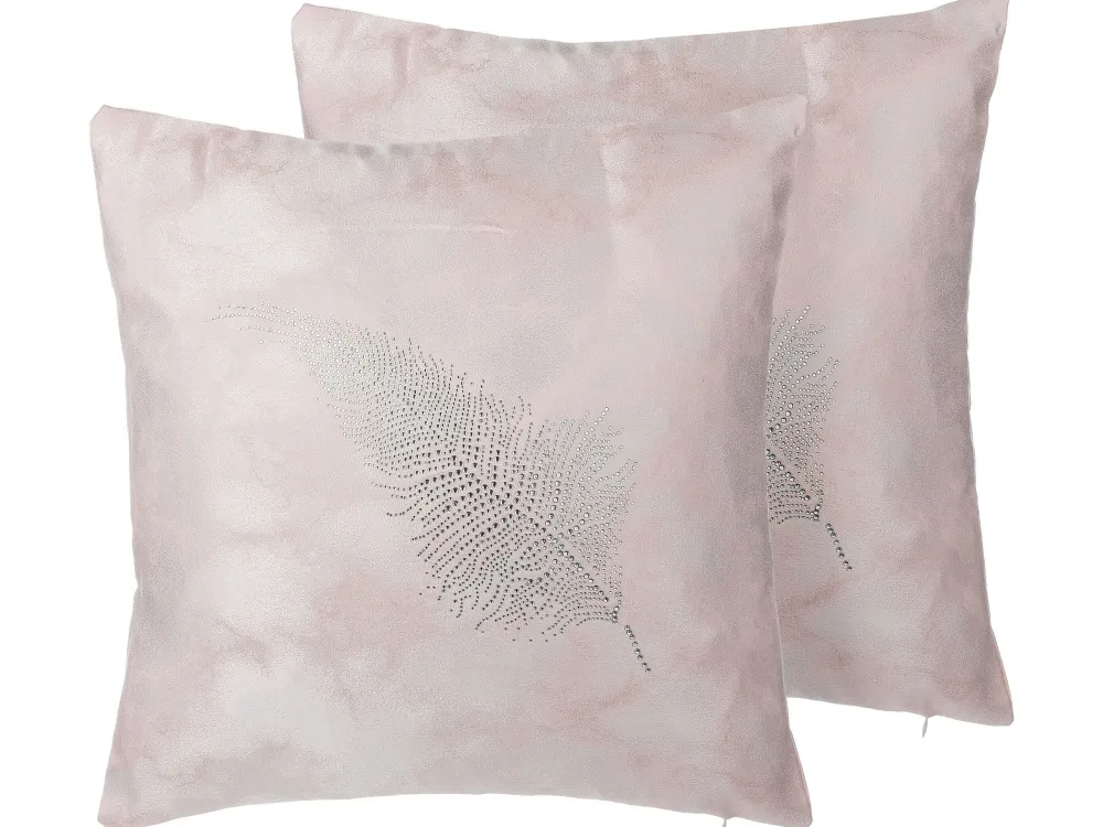 Discount Beliani Koristetyyny Vaaleanpunainen 45 X 45 Cm 2 Kpl Silene