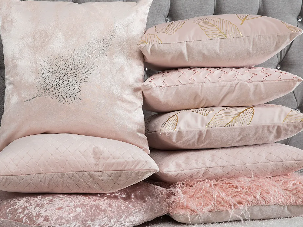 Discount Beliani Koristetyyny Vaaleanpunainen 45 X 45 Cm 2 Kpl Silene