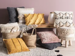 Tekstiilit<Beliani Koristetyyny Vaaleanpunainen 45 X 45 Cm 2 Kpl Vakayar