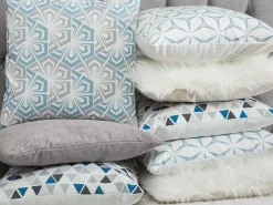 Tekstiilit<Beliani Koristetyyny Vaaleansininen/Harmaa 45 X 45 Cm 2 Kpl Primrose