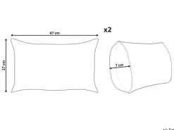 Online Beliani Koristetyyny Vakosametti Sinivihrea 47 X 27 Cm 2 Kpl Zinnia