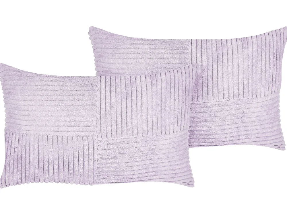 Store Beliani Koristetyyny Vakosametti Violetti 47 X 27 Cm 2 Kpl Millet