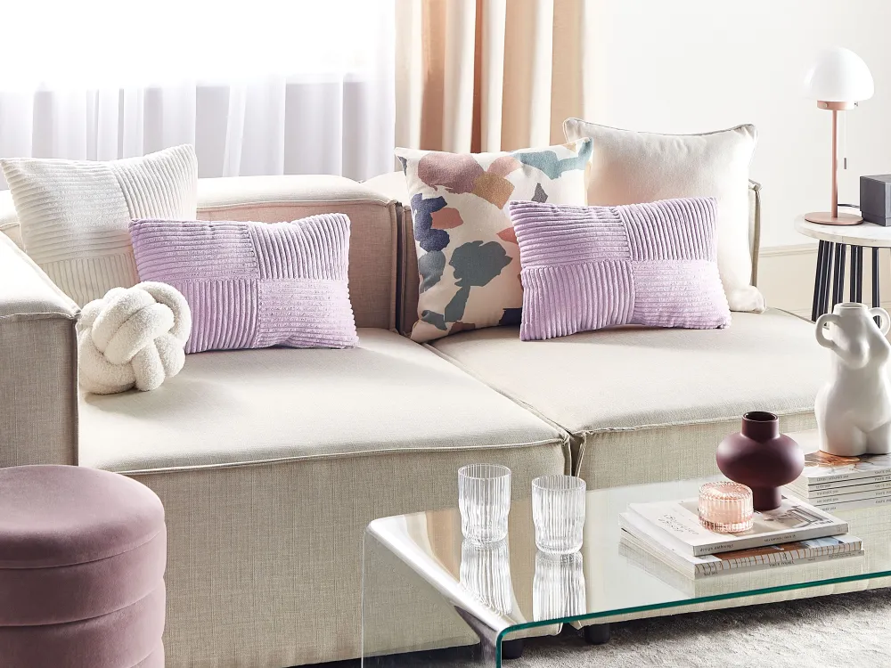 Store Beliani Koristetyyny Vakosametti Violetti 47 X 27 Cm 2 Kpl Millet