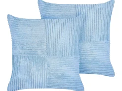 Tekstiilit<Beliani Koristetyyny Vakosametti Sininen 43 X 43 Cm 2 Kpl Millet