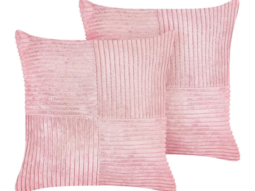 Shop Beliani Koristetyyny Vakosametti Vaaleanpunainen 43 X 43 Cm 2 Kpl Millet