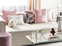 Shop Beliani Koristetyyny Vakosametti Vaaleanpunainen 43 X 43 Cm 2 Kpl Millet