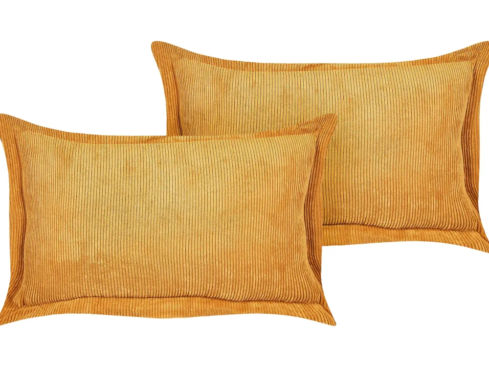 Discount Beliani Koristetyyny Vakosametti Sinapinkeltainen 47 X 27 Cm 2 Kpl Zinnia