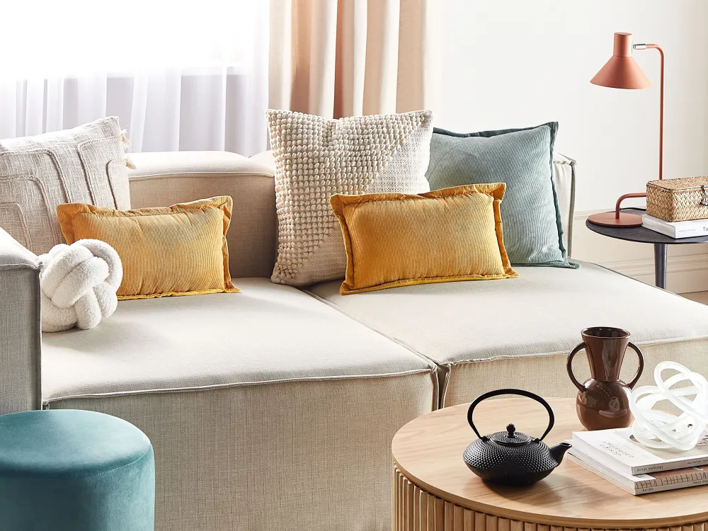 Discount Beliani Koristetyyny Vakosametti Sinapinkeltainen 47 X 27 Cm 2 Kpl Zinnia