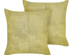 Lastenhuone<Beliani Koristetyyny Vakosametti Oliivinvihrea 43 X 43 Cm 2 Kpl Millet