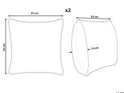 Lastenhuone<Beliani Koristetyyny Vakosametti Oliivinvihrea 43 X 43 Cm 2 Kpl Millet