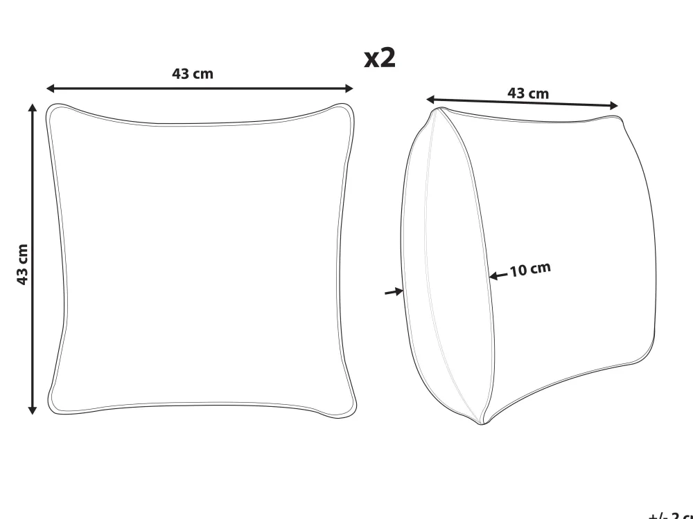Lastenhuone<Beliani Koristetyyny Vakosametti Oliivinvihrea 43 X 43 Cm 2 Kpl Millet