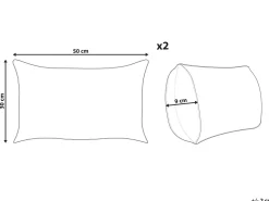 Store Beliani Koristetyyny Vakosametti Oliivinvihrea 47 X 27 Cm 2 Kpl Millet