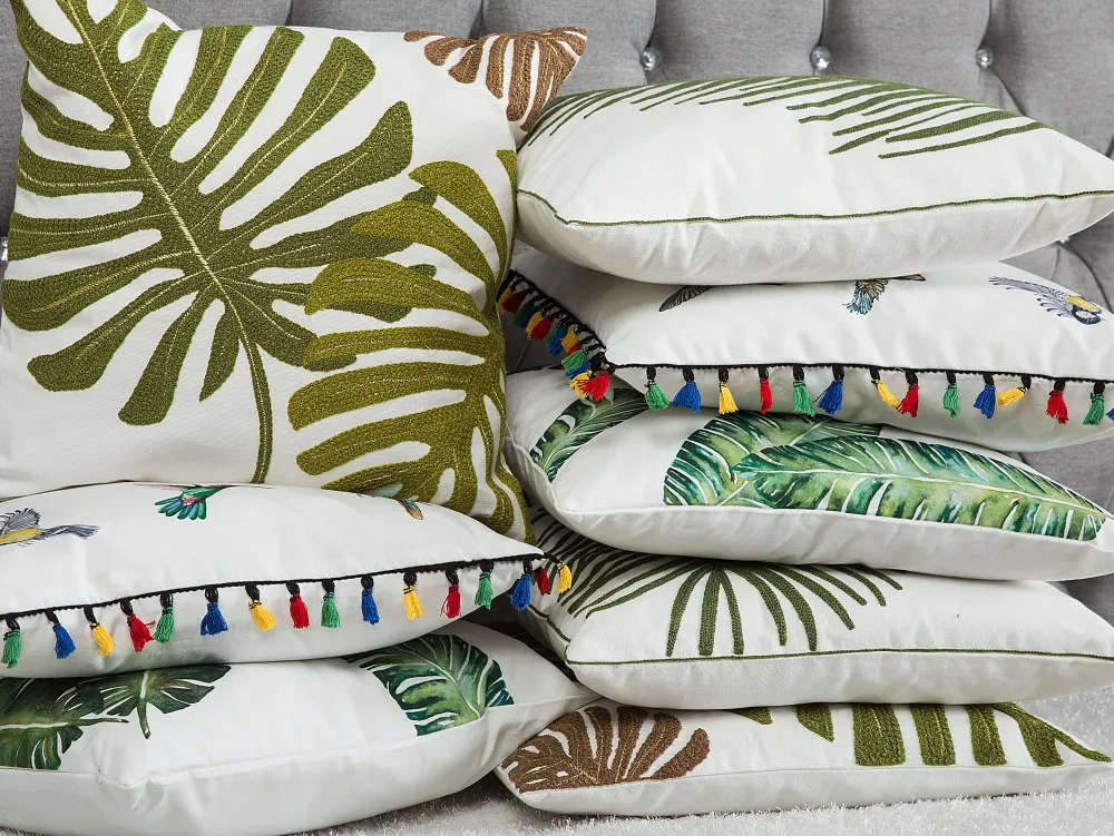 Hot Beliani Koristetyyny Valkoinen 45 X 45 Cm 2 Kpl Mallow