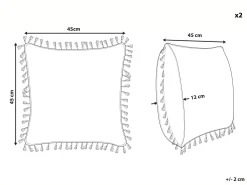 Hot Beliani Koristetyyny Valkoinen 45 X 45 Cm 2 Kpl Mallow