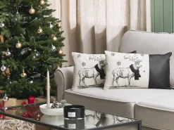 Tekstiilit<Beliani Koristetyyny 30X50 Cm 2 Kpl Mustavalkoinen Sven