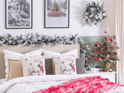 Store Beliani Koristetyyny 45X45 Cm 2 Kpl Punavalkoinen Sven