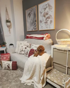 Store Beliani Koristetyyny 45X45 Cm 2 Kpl Punavalkoinen Sven