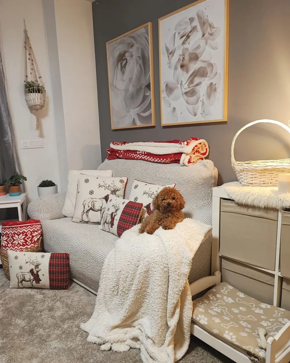 Store Beliani Koristetyyny 45X45 Cm 2 Kpl Punavalkoinen Sven