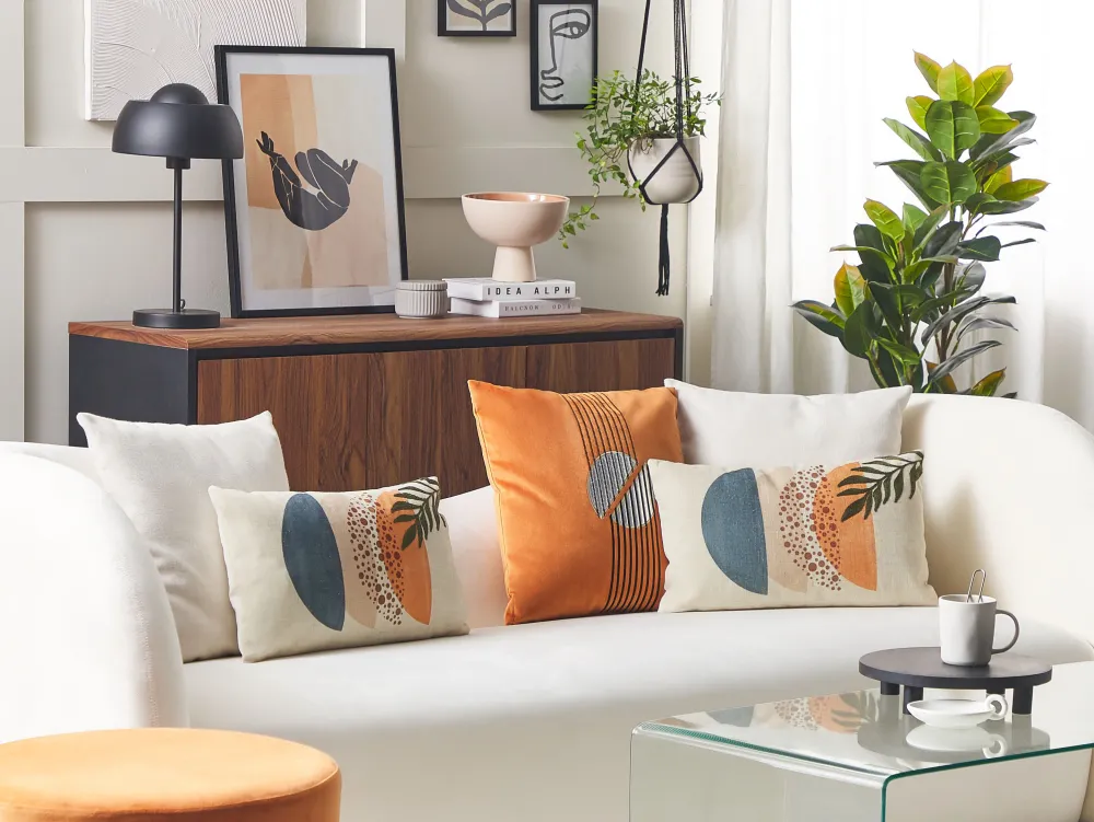 Flash Sale Beliani Koristetyynynpaallinen Monivarinen 30 X 50 Cm Abstrakti Kuviointi Browallia