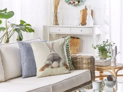 Best Beliani Koristetyynysetti 2 Kpl Pupukuviolla Ruskeanharmaa 45 X 45 Cm Buxus