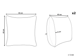 Store Beliani Koristetyynysetti 2 Kpl 45X45Cm Ananasprintilla Yasmin