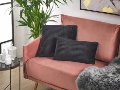 Tekstiilit<Beliani Koristetyynysetti 30 X 50 Cm Raidallinen Musta Gudari