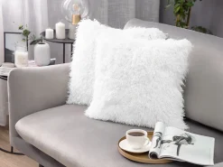 Fashion Beliani Koristetyynysetti 45 X 45 Cm Porroinen Valkoinen Cide