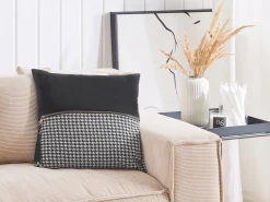 Discount Beliani Koristetyynysetti 45 X 45 Cm Musta / Valkoinen Kinwat