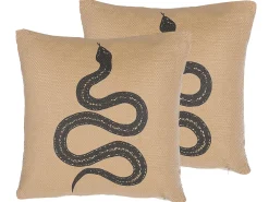 Tekstiilit<Beliani Koristetyynysetti Kaarme 45 X 45 Cm Beige Manora