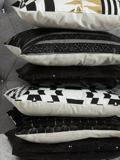 Online Beliani Koristetyynysetti Keinonahkaa 45X45Cm Musta Lobelia