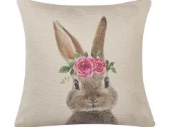 Tekstiilit<Beliani Koristetyynysetti 2Kpl Pupukuviolla Ruskeanharmaa 45 X 45 Cm Tulipa