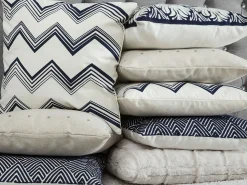 Outlet Beliani Koristetyynysetti Kuviolla 45X45Cm Valkoinen/Sininen Nemesia