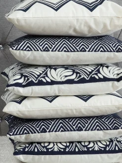 Outlet Beliani Koristetyynysetti Kuviolla 45X45Cm Valkoinen/Sininen Nemesia