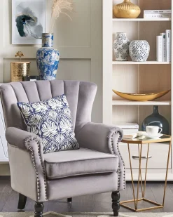 Outlet Beliani Koristetyynysetti Kuviolla 45X45Cm Valkoinen/Sininen Nemesia