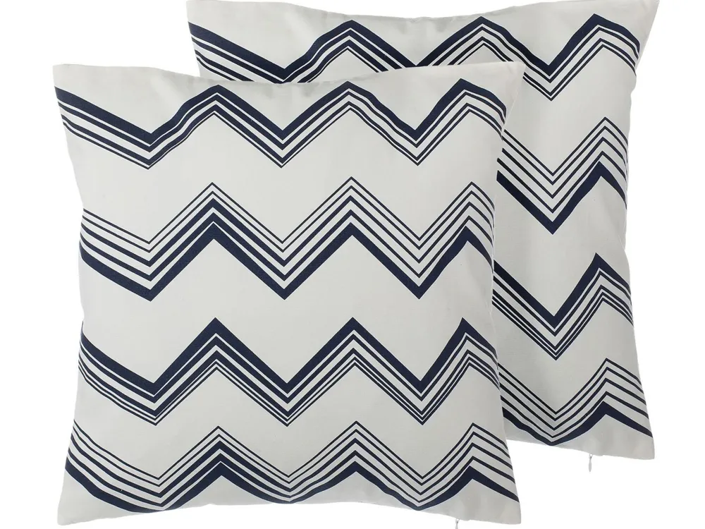 Tekstiilit<Beliani Koristetyynysetti Mustavalkoinen Siksak-Kuvio 45X45Cm Nerine