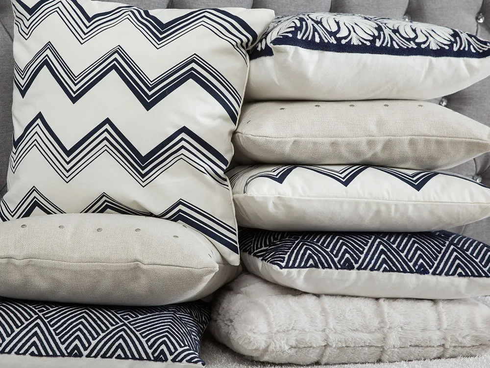 Tekstiilit<Beliani Koristetyynysetti Mustavalkoinen Siksak-Kuvio 45X45Cm Nerine