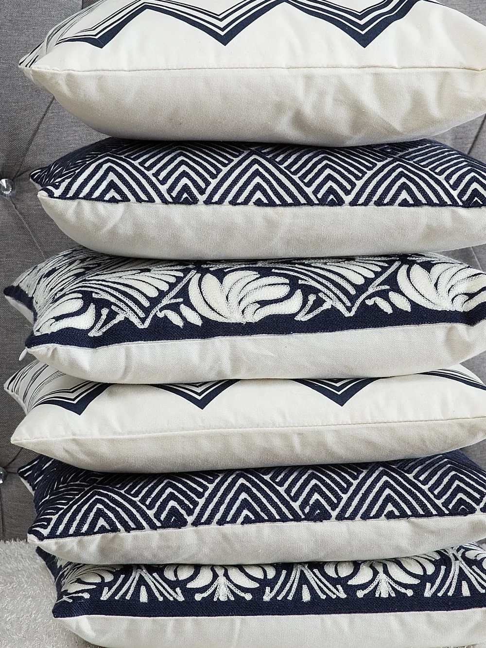 Tekstiilit<Beliani Koristetyynysetti Mustavalkoinen Siksak-Kuvio 45X45Cm Nerine