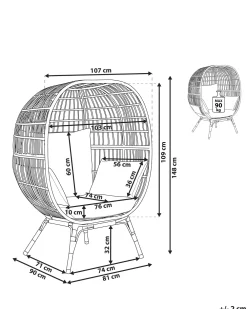 Shop Beliani Korituoli Polyrottinki Luonnonvari Veroli