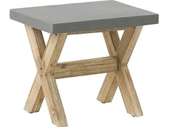 Ulkokalusteet<Beliani Kuitusementti Puutarhasetti 2 Penkilla Ja 2 Jakkaralla Harmaa Olbia