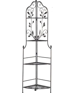 Ulkokalusteet<Beliani Kulmahylly Musta Metalli Siderno