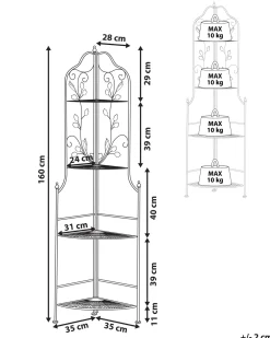 Ulkokalusteet<Beliani Kulmahylly Musta Metalli Siderno