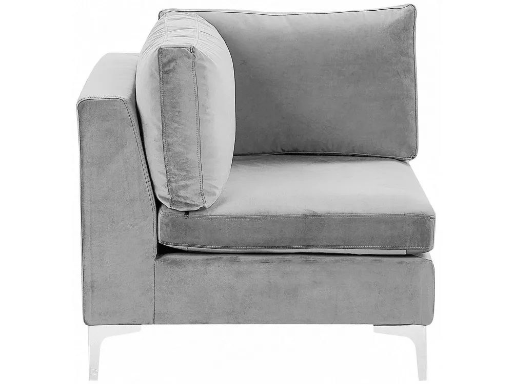 Nojatuolit<Beliani Kulmamoduuli Sametti Harmaa Evja