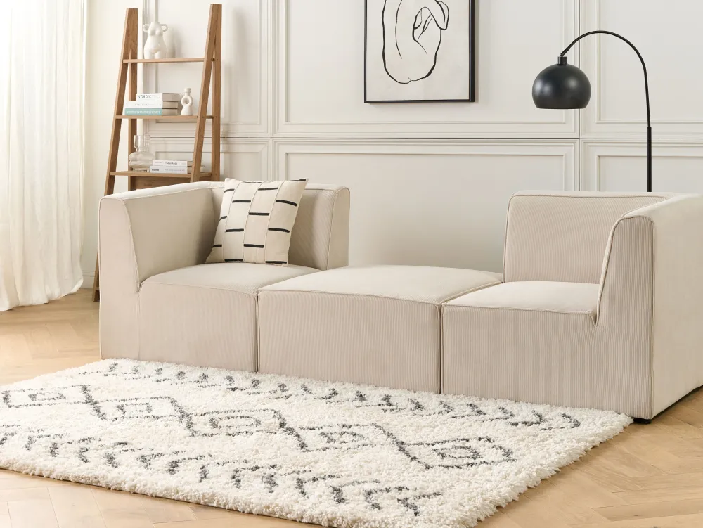 Fashion Beliani Kulmamoduuli Vakosametti Vaalea Beige Lemvig