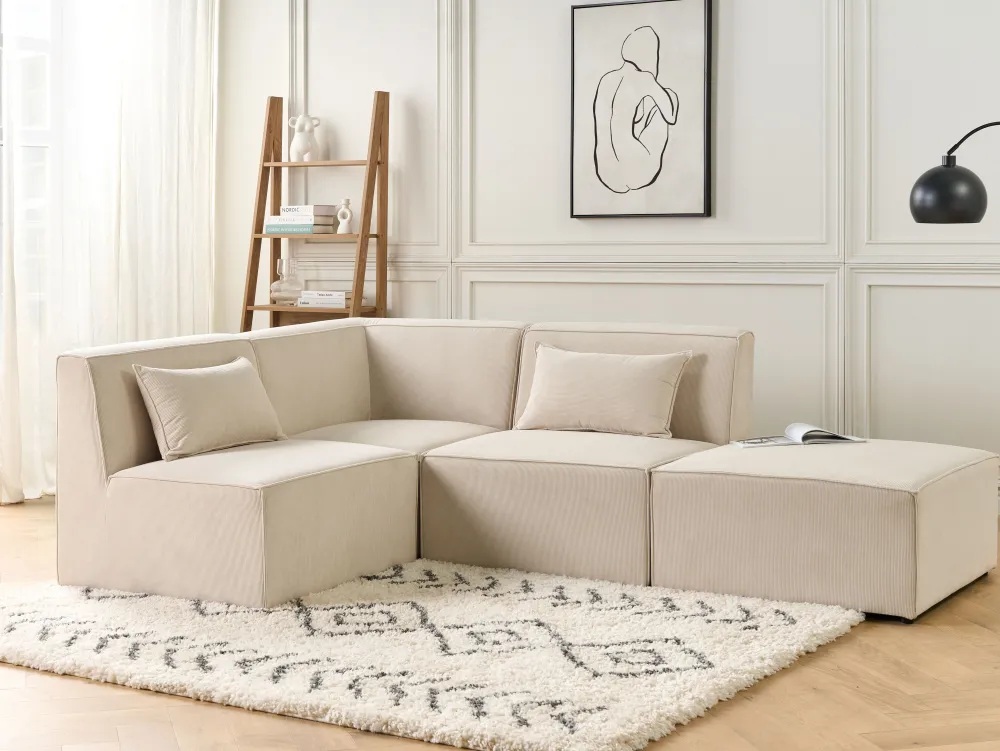 Fashion Beliani Kulmamoduuli Vakosametti Vaalea Beige Lemvig